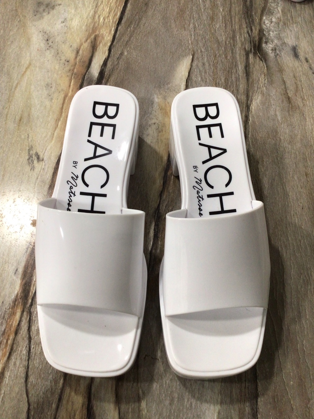 BEACH by Matisse Womens Wade White Block Heel Slip-On Jelly Sandal Size 8M - Picture 4 of 13
